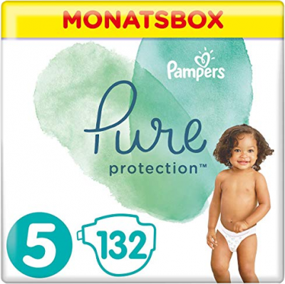 Pampers - Pure Protection - Monatsbox mit 132 Windeln - Größe 5